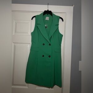 Love Tree Green Sheath Mini Dress with Notched Collar